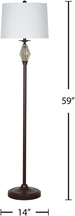 Bеѕt Cуbеr Mоndау 🔥 Amazon Brand – Ravenna Home Contemporary Metal Floor Lamp with Mercury Glass Accent, LED Bulb Included, 59H, Dark Bronze