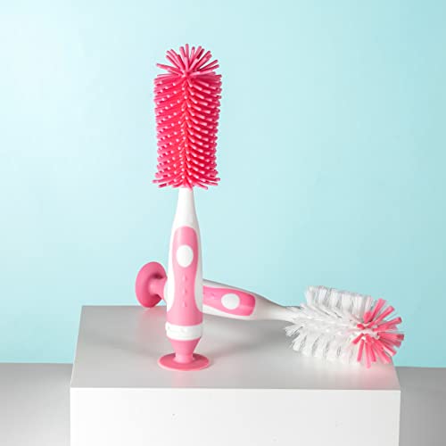 Image of CHEMIMOSO Multifunctional Cleaning Brush,Baby Bottle Brush,Bottle Brush Cleaner Set 3, Pink