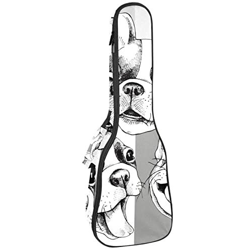 Ukulele Case Bag Cute Doggy Head 10Mm Sponge Thick Padding 21 Inch Ukulele Bag Gig Bag With Adjustable Straps For Concert Soprano Tenor #TOP5