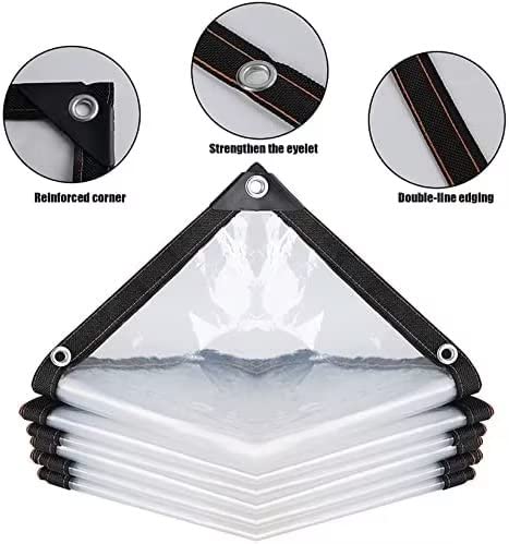 BCBIG Telone Impermeabile Trasparente con Occhielli, per mobili da Giardino, per Esterni, Impermeabile, Isolamento per Piante, mobili, Antipolvere, con Corda da-2 x 2 m