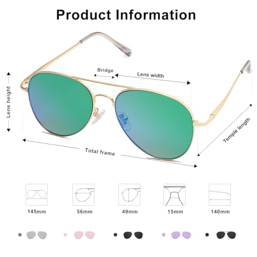 Image of SOJOS Classic Aviator Sunglasses for Women Men Metal Frame Spring Hinges SJ1030