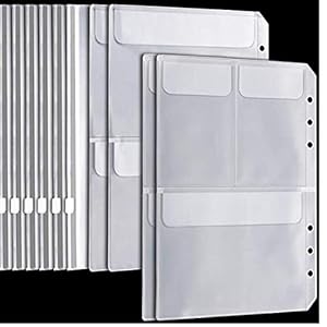 SUNSHINETEK A5 6 Ring Binder Zakken 6 stks Zip Lock Pouch + 2 stks 2 aparte opbergzakken + 2 stks Credit Card Houder…