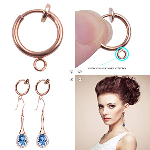 Aylifu Clip-On Earring Converters,16Pcs Dangle Earring Clips Non-Pierced Earring Converter Components Findings With Easy-Open Loop For Jewellery Making - 4 Colors #TOP5
