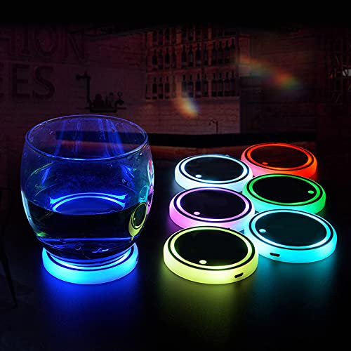 Juego 2 pcs LED USB para portavasos de auto miniatura 1