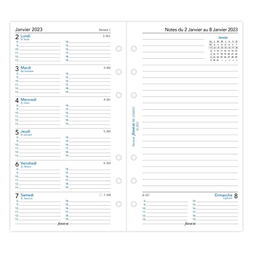 Filofax Semaine sur 1 page + page de notes - français - Per - 2023 Cover