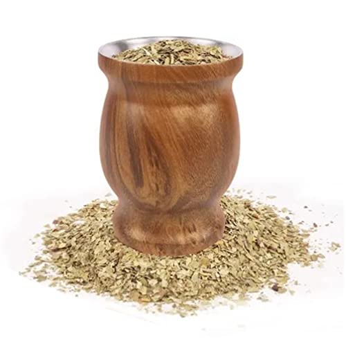 8oz Yerba Mate Natural Gourd/Tea Cup Set, Stainless Steel Mate Cup and Bombilla Set Double Walled Insulation Cup with Cleaning Brush for Mate Tea, Coffee, Beverage