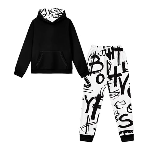 Boys Sweatshirt Size 7-14 Years 2 Piece Casual Athletic Sweatshirts Set Kids Long Sleeve Hoodies and Sweatpants