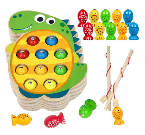 Uping Magnet-Angelspiel Für Kinder Ab 3 – Wurm Fangen, Zahnmodell, Lernspielzeug