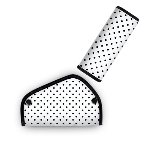 Image of DreamsLink.LC Kid's Seat Belt Cover Pad, Neck & Abdomen Cushion for Children- Soft and Breathable Straps Cover Support (Polka Dot)