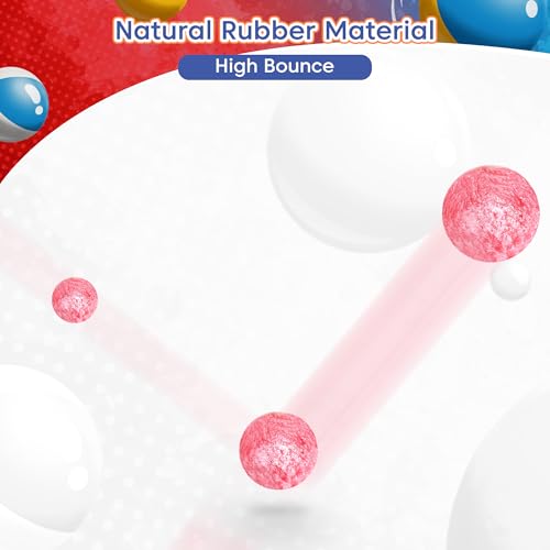 Pllieay 24 Pieces Bouncy Balls, 8 Styles Bouncy Balls for Kid, 32 mm High Bouncing Ball with Storage Bag ffor Kids Party Favors, Space Toys for Kids, Bag Filling - Thumbnail 5