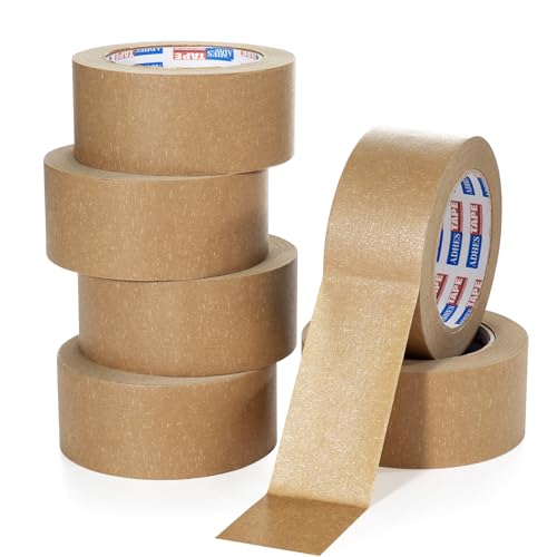 ADHES Cinta de embalaje de papel kraft Cinta adhesiva para paquetes y cajas reciclable ecológico marrón 50mm x 40m