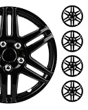 SCITOO 14' Black Hubcaps Set of 4, fits Cars, Trucks, SUVs, Easy Install, Universal fit, Stylish & Rust-Resistant