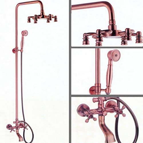 Robinet de douche en laiton blanc et cuivre rouge antique haut de gamme