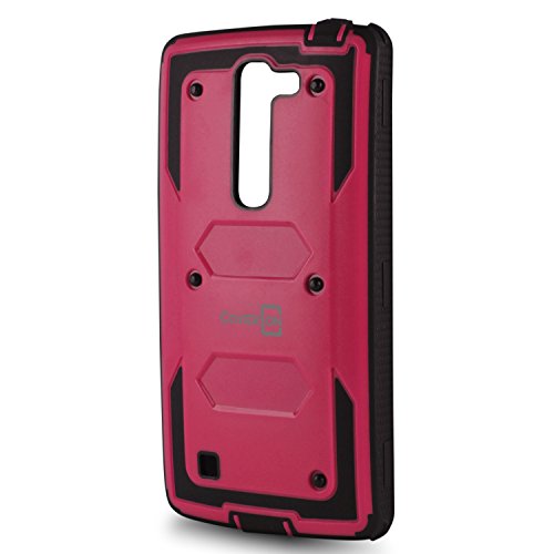 Volt 2 Case, Coveron® [Tank Series] Tough Hybrid Hard Armor Lcd Cover Protective Phone Case For Lg Volt 2 - (Pink & Black) #TOP2
