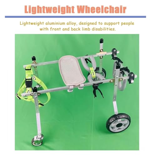 Fauteuil roulant pour petits chiens avec attelle ergonomique à 4 roues