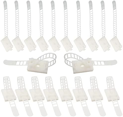 Cable Nylon Ties,Cable Classification Organizer Ties,Desktop Wire Self Adhesive Ties,20 Pieces White Cable Ties
