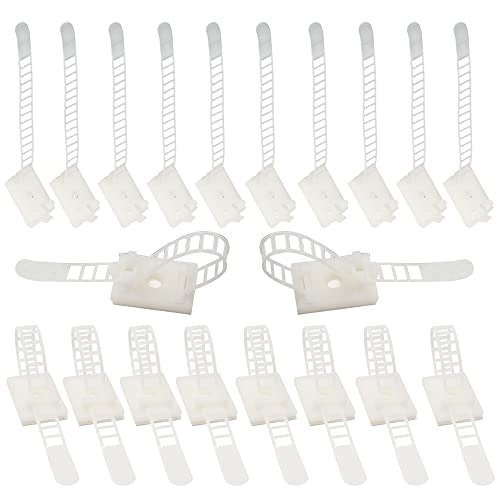 Cable Nylon Ties,Cable Classification Organizer Ties,Desktop Wire Self Adhesive Ties,20 Pieces White Cable Ties