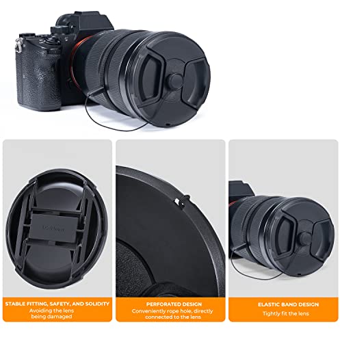 image for K&F Concept 46mm Lens Cap Cover, 4-in-1 Center Pinch Lens Cover + Anti