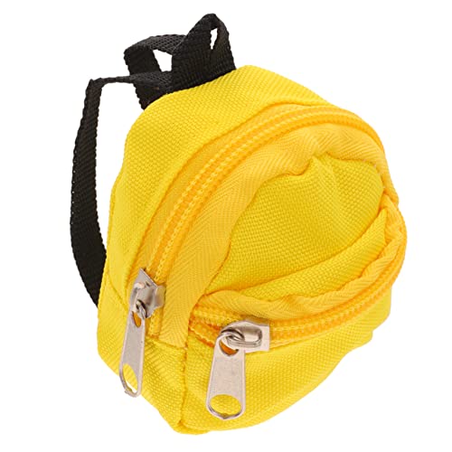 Kisangel Miniature Backpack Doll Carrier for Bjd Dolls for Photography Props Yellow Color Polyester Portable Design