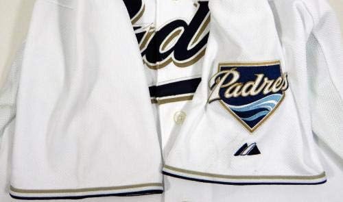 Miniatura 3 de San Diego Padres J.J. Tujillo #8 Game Issued White Jersey - Game Used MLB Jerseys