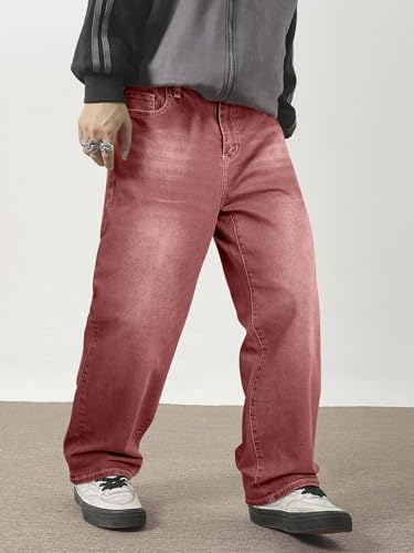 Image of JMIERR Men's Baggy Y2K Jeans Stretch Loose Fit Wide Leg Denim Pants | 5 Pockets, Oversized Casual Trousers, Vintage Relaxed wash, Breathable Cotton Blend,Hip Hop, Skater Streetwear, All-Season