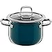 Price comparison product image Silit 2102304753 Compact Kochtopf Klein, 18 cm, mit Glasdeckel Stewing Pot 2.4 litres Induction Small Stackable Petrol Blue, Silargan