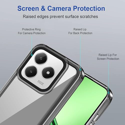 Image of Zapcase Back Case Cover for Realme Narzo N63 | Compatible for Realme Narzo N63 Back Cover | Case Cover with Camera Protection | (TPU + PC | Translucent Black)