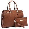 Dasein-Women-Satchel-Handbags-Shoulder-Purses-Totes-Top-Handle-Work-Bags-with-3-Compartments Dasein Women Satchel Handbags Shoulder Purses Totes Top Handle Work Bags with 3 Compartments (2-Brown)