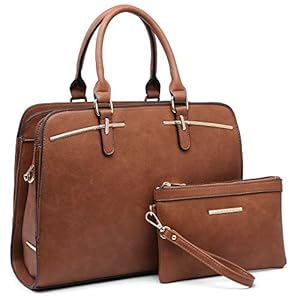 Dasein-Women-Satchel-Handbags-Shoulder-Purses-Totes-Top-Handle-Work-Bags-with-3-Compartments Dasein Women Satchel Handbags Shoulder Purses Totes Top Handle Work Bags with 3 Compartments (2-Brown)