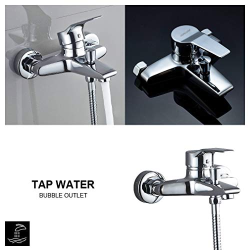 Badewannenarmatur mit Handbrause mit 5 Funktionen, BONADE Chrom Wannenarmatur Badewanne Wasserhahn inkl. Wandhalterung und 150 cm Brauseschlauch für Badezimmer Dusche - Image 5