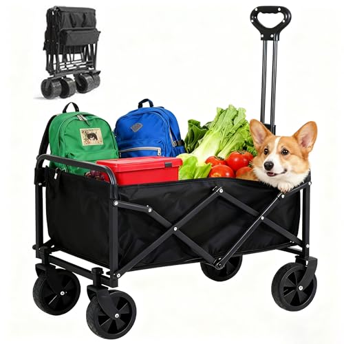 100L Faltbarer Bollerwagen, Heavy Duty Outdoor Utility Wagon Beach Cart mit...