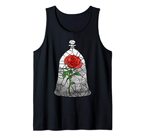 Disney Beauty And The Beast Stained Glass Enchanted Rose Tank Top