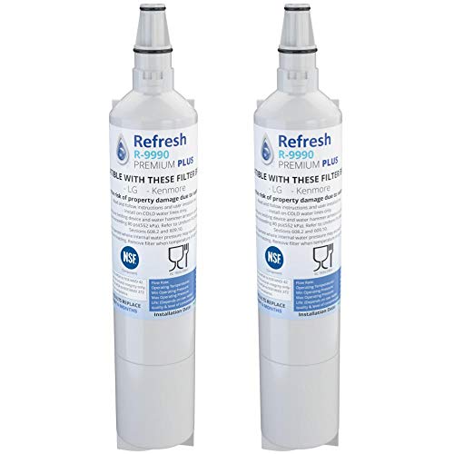 Refresh Plus Refrigerator Water Filter Replacement for LG LT600P, 2-Pack