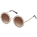 Produktbild SOJOS Sonnenbrille Runde Rahmen mit Kristall Groß Retro Damen SJ1095 mit Gold Rahmen/Braun Linse
