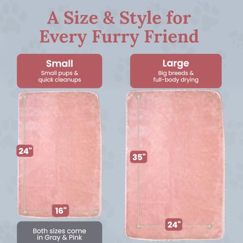 Image of Premium Twisted Loop Drying Towels for Drying Dogs Large 24 inch x 35 inch Super Absorbent Microfiber Dog Bath Towel - Quick Dry, Soft - 1200 GSM Orange for Pets, Beach, Camping & Travel
