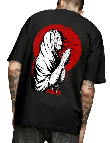 Bealin Men's Oversized Graphic Tee Y2k Graffiti Print Short Sleeve