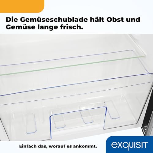 Exquisit Vollraumkühlschrank KS85-V-091E inoxlook | Kühlschrank ohne Gefrierfach freistehend 75 l Nutzinhalt | Edelstahloptik