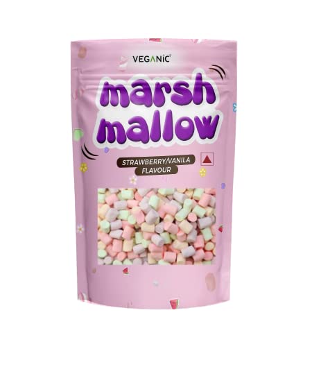 Veganic Block Marshmallows 80Pcs Strawberry Vanilla Flavor Mini