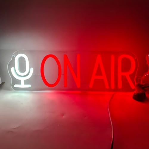 Image of On Air Neon Sign LED Light for Live Streaming, Recording Studio, Bedroom, and Game Room Wall Decor, Vibrant LED Neon for Content Creators, Gamers, and Broadcasters