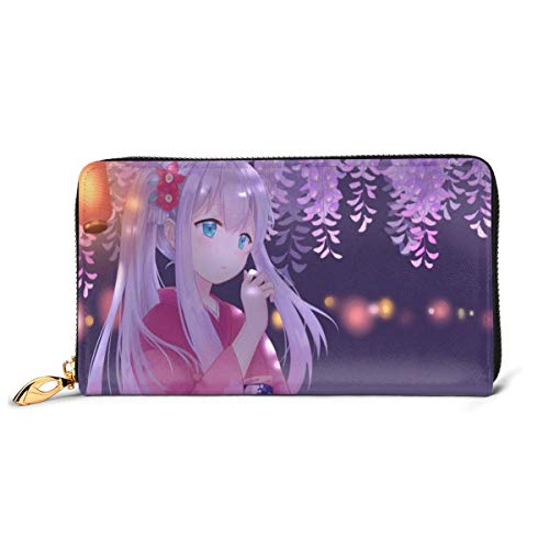 Preisvergleich Produktbild EroManga Sensei Geldbörse aus echtem Leder, mit Reißverschluss, Münzfach, Kartenhalter, Organizer, Clutch, großes Fassungsvermögen für Männer und Frauen