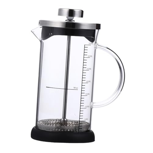 Luxshiny 1pc Stainless Press with Scale High Temperature Teapot for Coffee Tea Convenient Filtration Design Capacity for Home Office Use