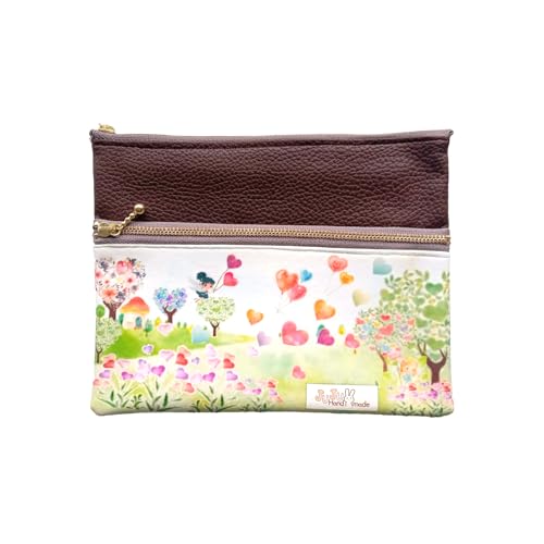 ノグ工房 ダブルファスナーポーチ (ハートの風船) ポーチ