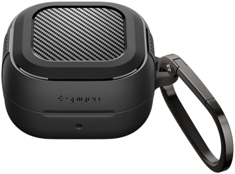 Spigen for Samsung Galaxy Buds 4 Pro Case/Galaxy Buds 4 Case (2026), Rugged Armor Drop-Protection Cover with Carabiner - Matte Black — view 7