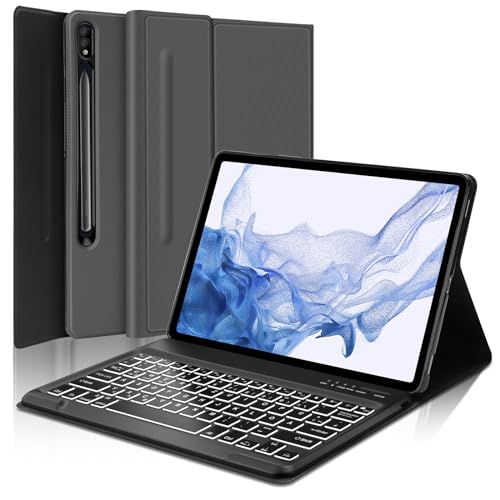 IVEOPPE Funda Teclado para Samsung Galaxy Tab S7 FE/S8 Plus/S7 Plus 12.4' - Teclado Español Ñ...