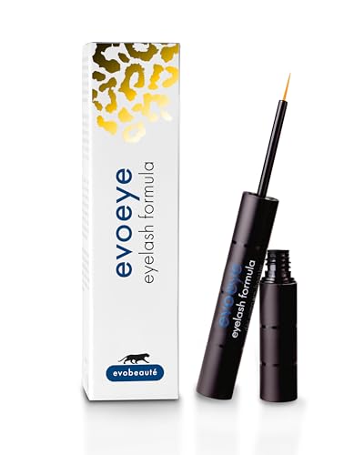 EVOBEAUTÉ evoeye Eyelash Formula 1 ml - Sérum de pestañas de alto rendimiento para la apariencia de pestañas más largas y densas en 6-8 semanas, sérum hidratante con péptidos revitalizantes