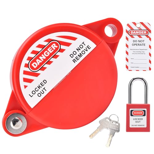 Bloqueio de válvula de portão e cadeado de segurança, 1 conjunto, dispositivo de bloqueio de válvula