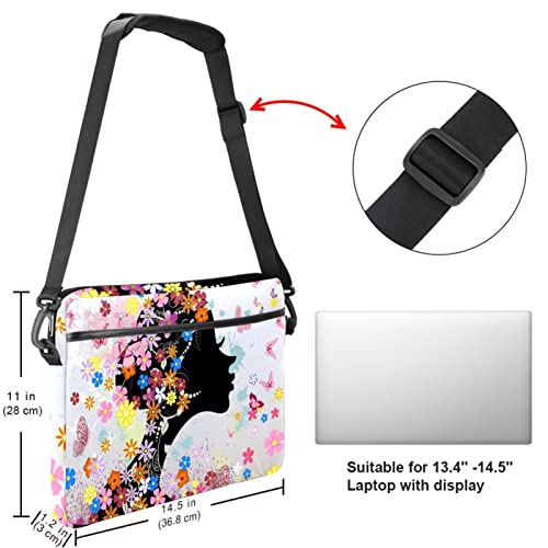 Sacoche ordinateur portable 13 pouces légère et fine à imprimé papillon