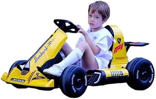 Kids Electric Racing Car Toys Four Wheels Racing Balance Car Cart Juvenile Battery Cars Kids Ride On Scooter Toys (yellow)