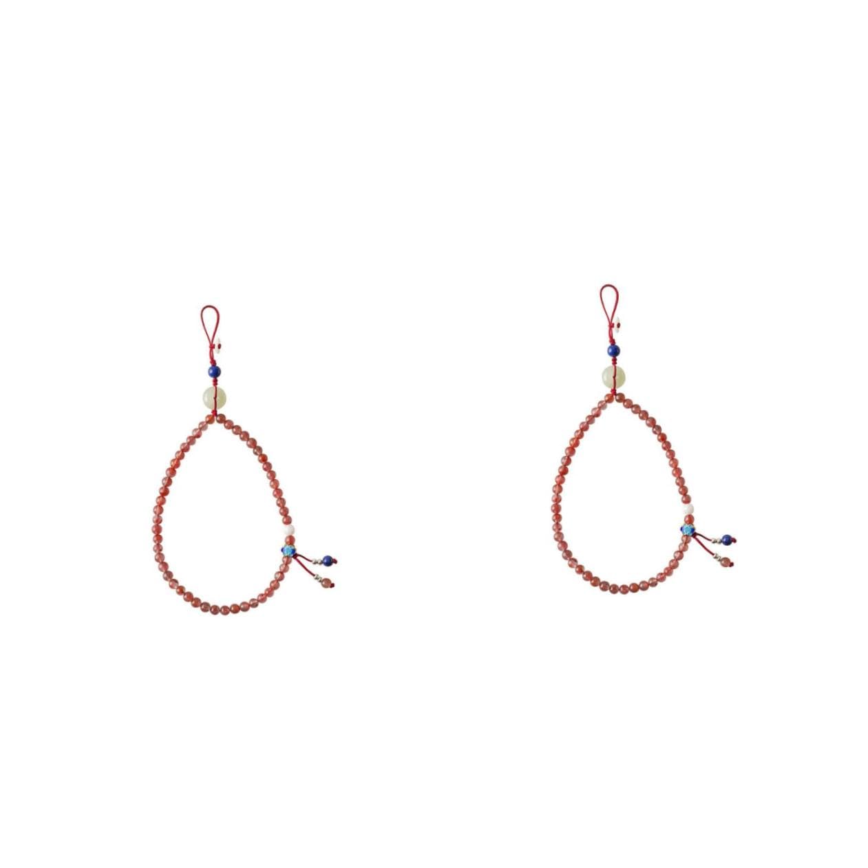 Correa de Teléfono Decorativa de Ágata Roja Desmontable y Cómodo para Previene Pérdida de Dispositivos