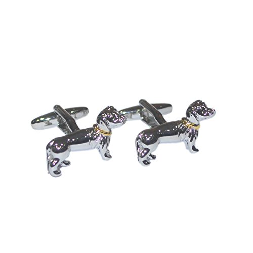 Mancuernillas para Hombre Gtr 3D Dachshund Collar Dorado miniatura 1